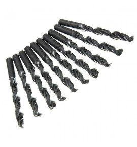 10pcs Straight Shank Worm Spiral Twist Drill Bits