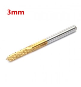 3mm End Mill Cutter Rotary Burr Tungsten Steel Titanium Coat Carbide Engraving Bit