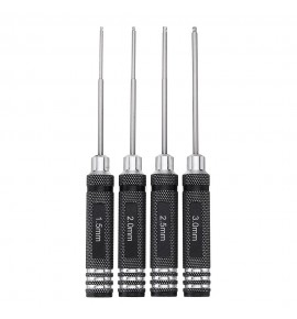  4pcs H1.5/2.0/2.5/3.0mm HSS Ball Screwdrivers Tool Kit Black Repair Tool Set